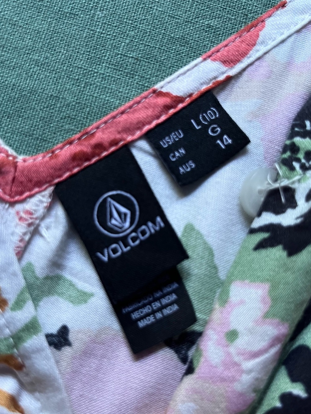Volcom Pink Floral V-Neck Spaghetti Strap Maxi Dress - Picture 3 of 5